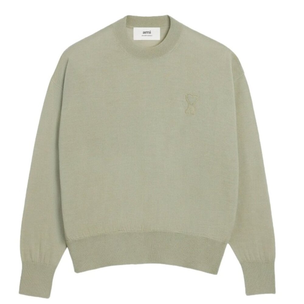 AMI Paris Ami De Coeur EMBROIDERY wool crewneck sweater long sleeves Unisex M